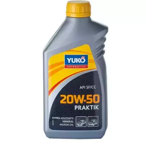 Моторна олива всесезонна мінеральна YUKO 20W-50 Praktik 1л безкоштовна доставка по Україні