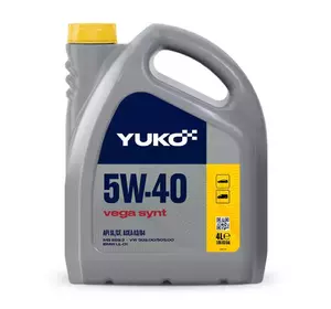 Моторна олива всесезонна синтетична YUKO 5W-40  Vega Synt 4л SL/CF безкоштовна доставка по Україні