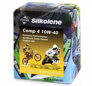 Моторна олива синтетична 4-тактна для мотоциклів Fuchs Silkolene 4T Comp 4 10W-40 XP 4л безкоштовна доставка по Україні