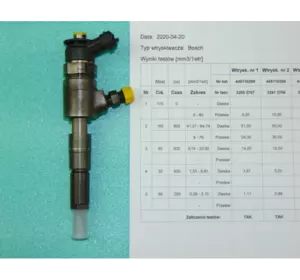 Форсунка вприску палива  оригінал Expert Scudo Jumpy 1.6 HDI 90 к. с. 66KW 2015 р. в. 0445110739 тестована Bosch