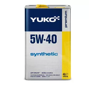 Моторна олива YUKO 5W-40 Synthetic  4л каністра жерсть безкоштовна доставка по Україні