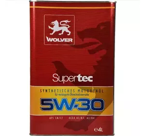 Моторна олива синтетична Wolver SuperTec 5W-30  4л SN/CF безкоштовна доставка по Україні