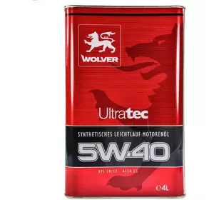 Моторна олива синтетична Wolver Ultratec 5w40 4л SN/CF, C3 безкоштовна доставка по Україні