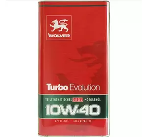 Моторна олива напівсинтетична WOLVER Turbo Evolution 10W-40 4л CI-4/SL безкоштовна доставка по Україні