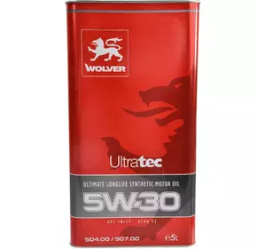 Моторна олива універсальна синтетична Wolver UltraTec 5W-30 5л безкоштовна доставка по Україні