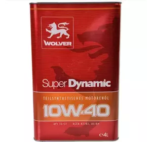 Моторна олива напівсинтетична Wolver Super Dynamic 10W-40 4л SL/CF безкоштовна доставка по Україні