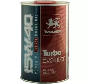 Моторна олива мінеральна Wolver Turbo 15W-40 Evolution  1л CI-4/SL безкоштовна доставка по Україні