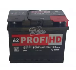 Автомобільний акумулятор SADA 62Аз PROFI HD SMF 12В 62 Ah 600A Автомобільний акумулятор SADA 62Аз PROFI HD SMF 12В 62 Ah 600A
